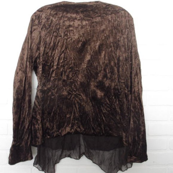 Temptation Italy Brown Velvet Boho Gypsy Lace Trim 2 Piece Top and Skirt - Picture 8 of 16